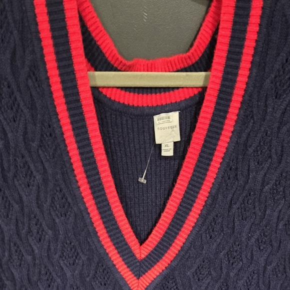 Navy Cable Knit Sleeveless Sweater Dress XL Nully Purchase Worn Once XL Runsbig - Picture 2 of 4